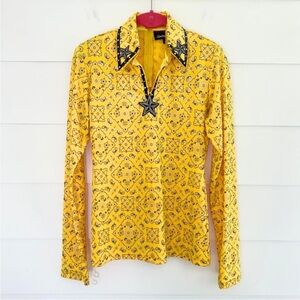 Hobby Horse Limited Edition Yellow Bandana Star Patches Shirt Medium